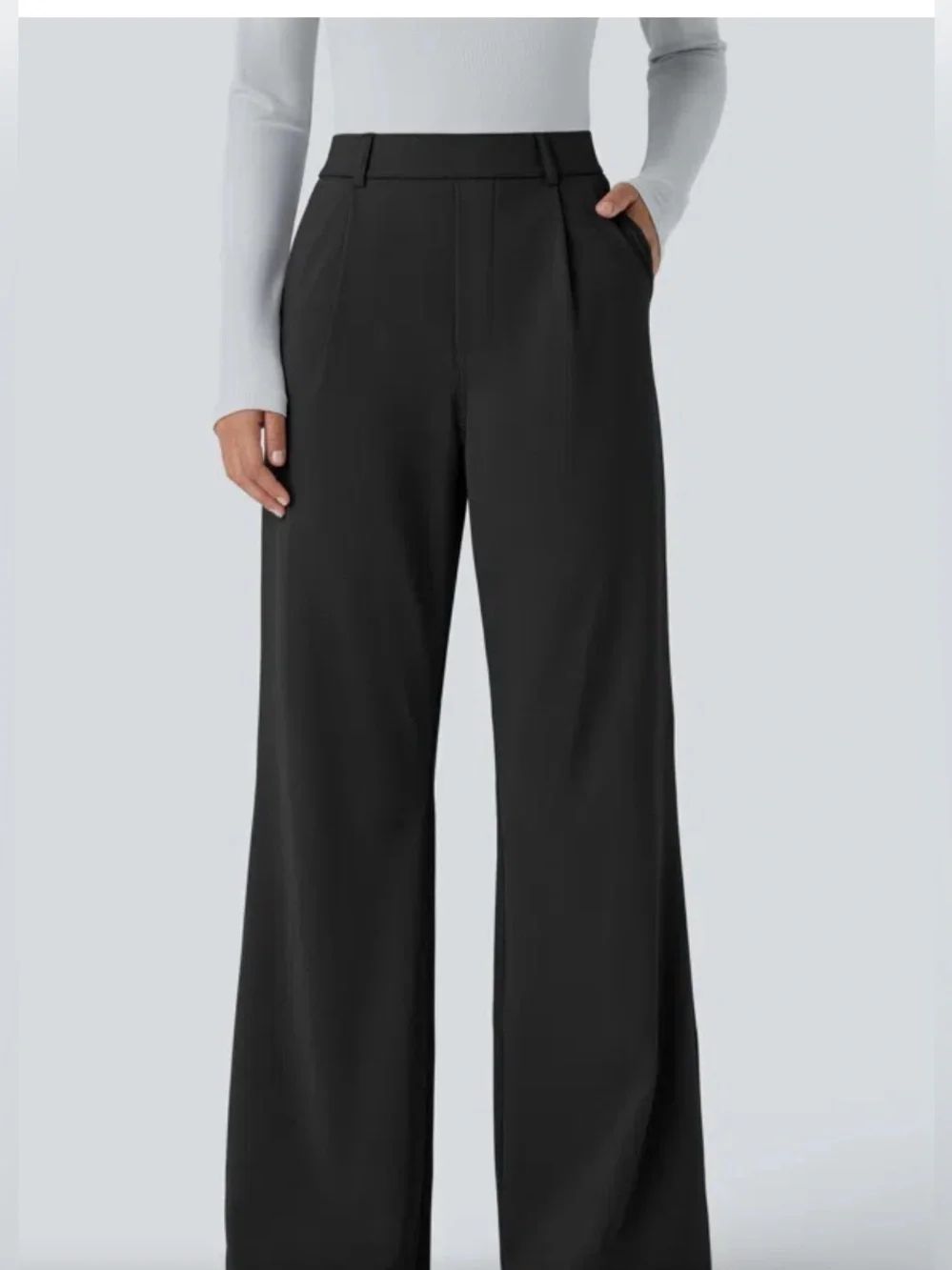 Women’s Halara DayStretch High Waisted Pocket Work Flare Pants Black SZ XL Tall